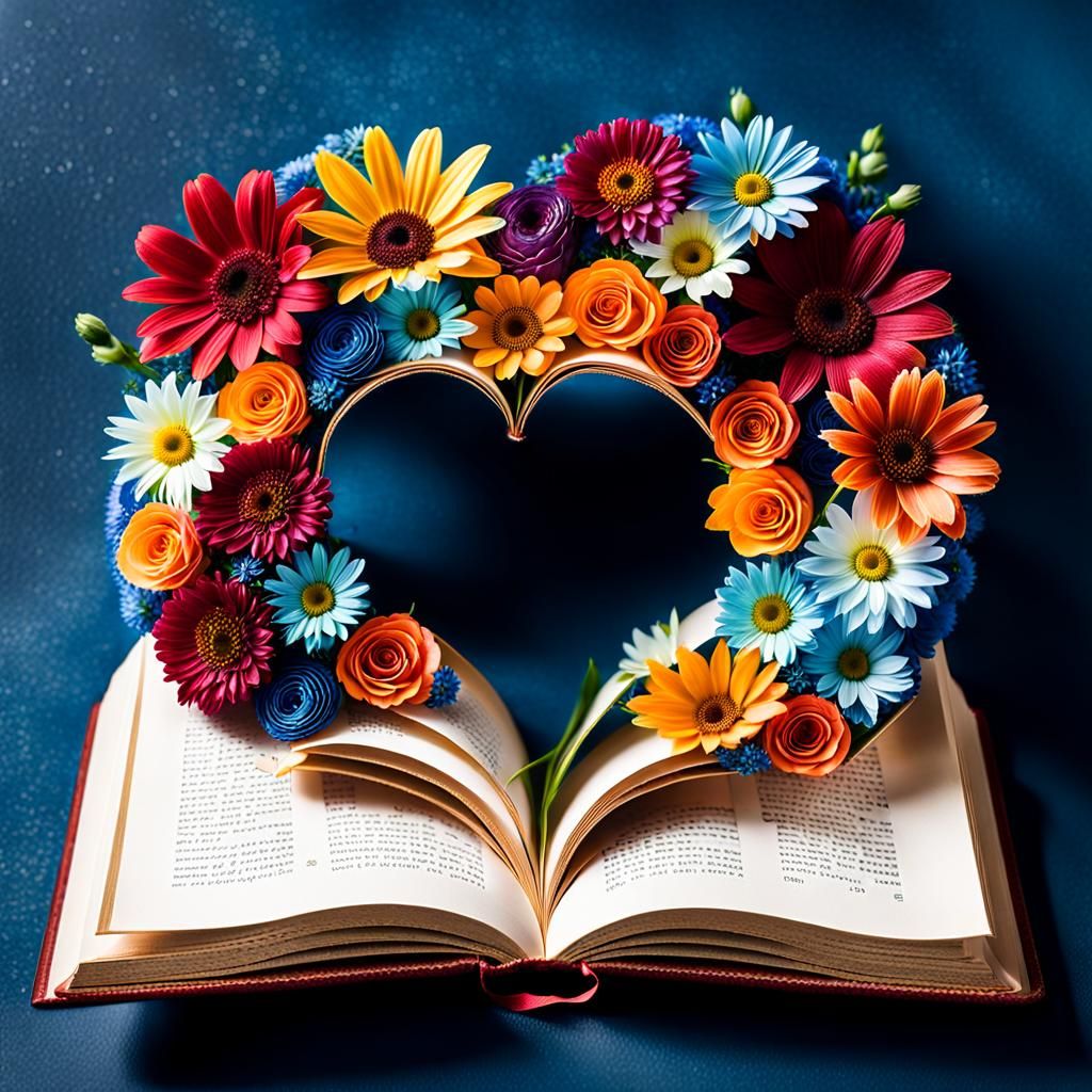 Floral Open Book: A Blooming Masterpiece