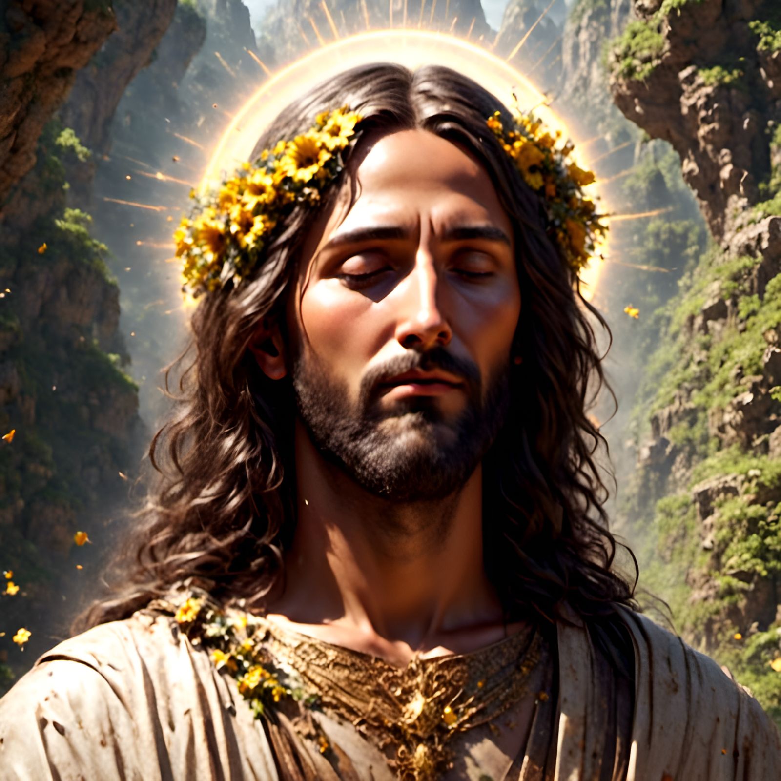 Peaceful Jesus Portrait in Anime Style