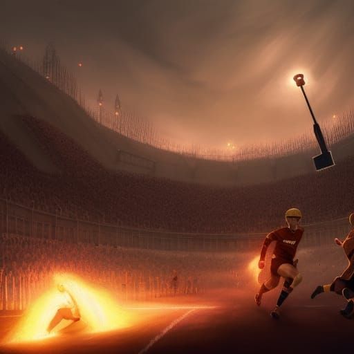 Quidditch Goal in Dark Fantasy Style