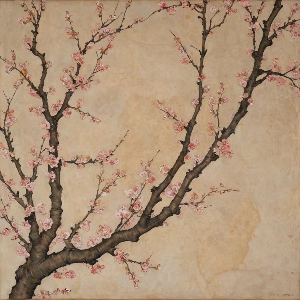 Extraterrestrial Cherry Blossoms in Expressionist Style