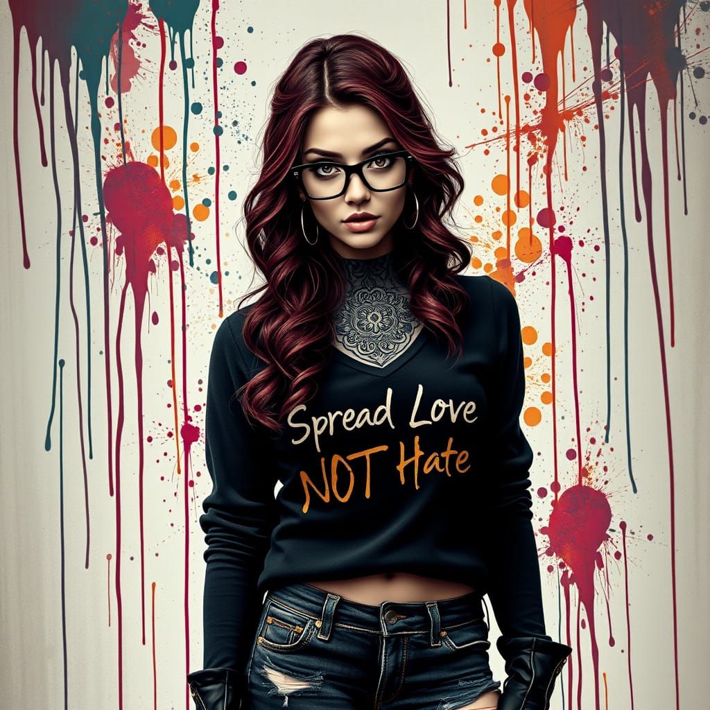 Graffiti Girl with Edgy Style and Powerful Message