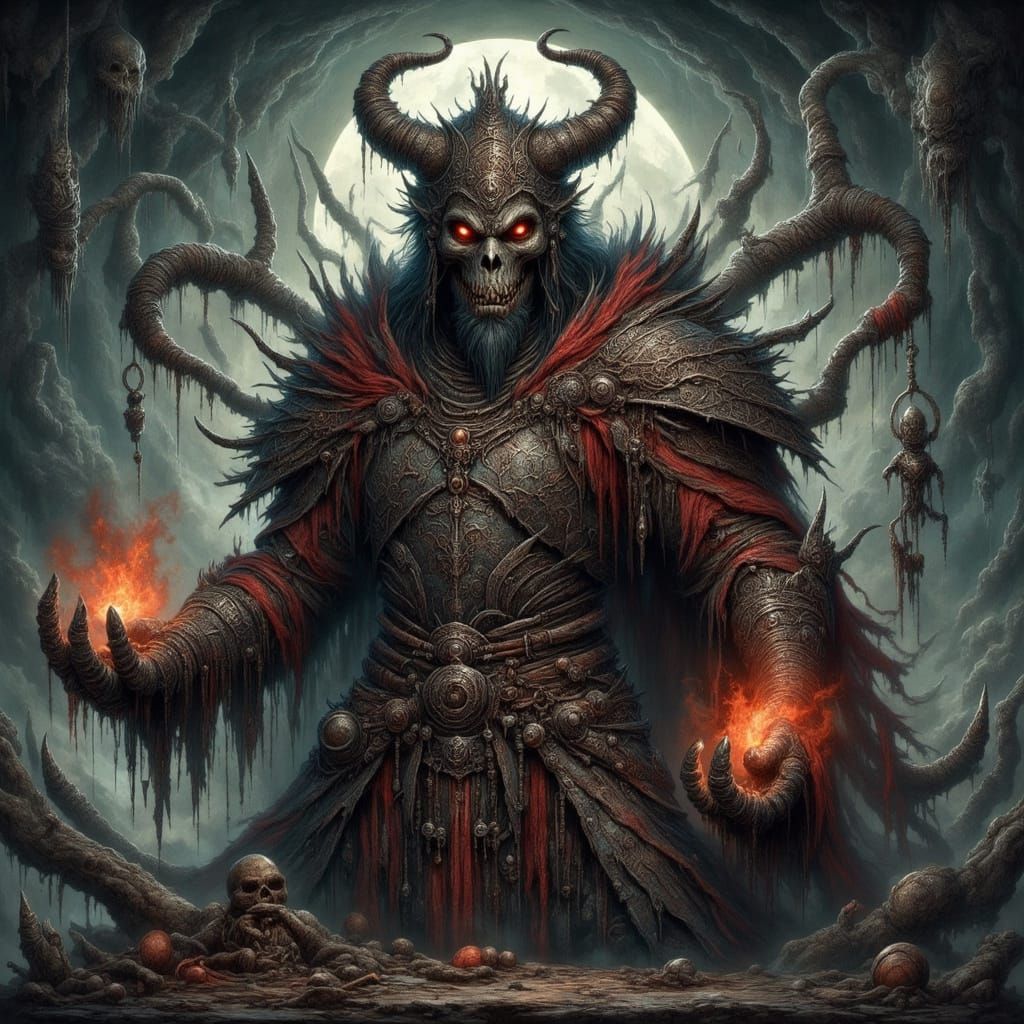 Necromancer Summons Spirits in Dark Fantasy Realm