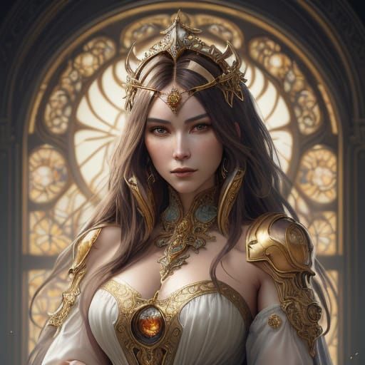 Noblewoman with Solar Orb, Art Nouveau Arch