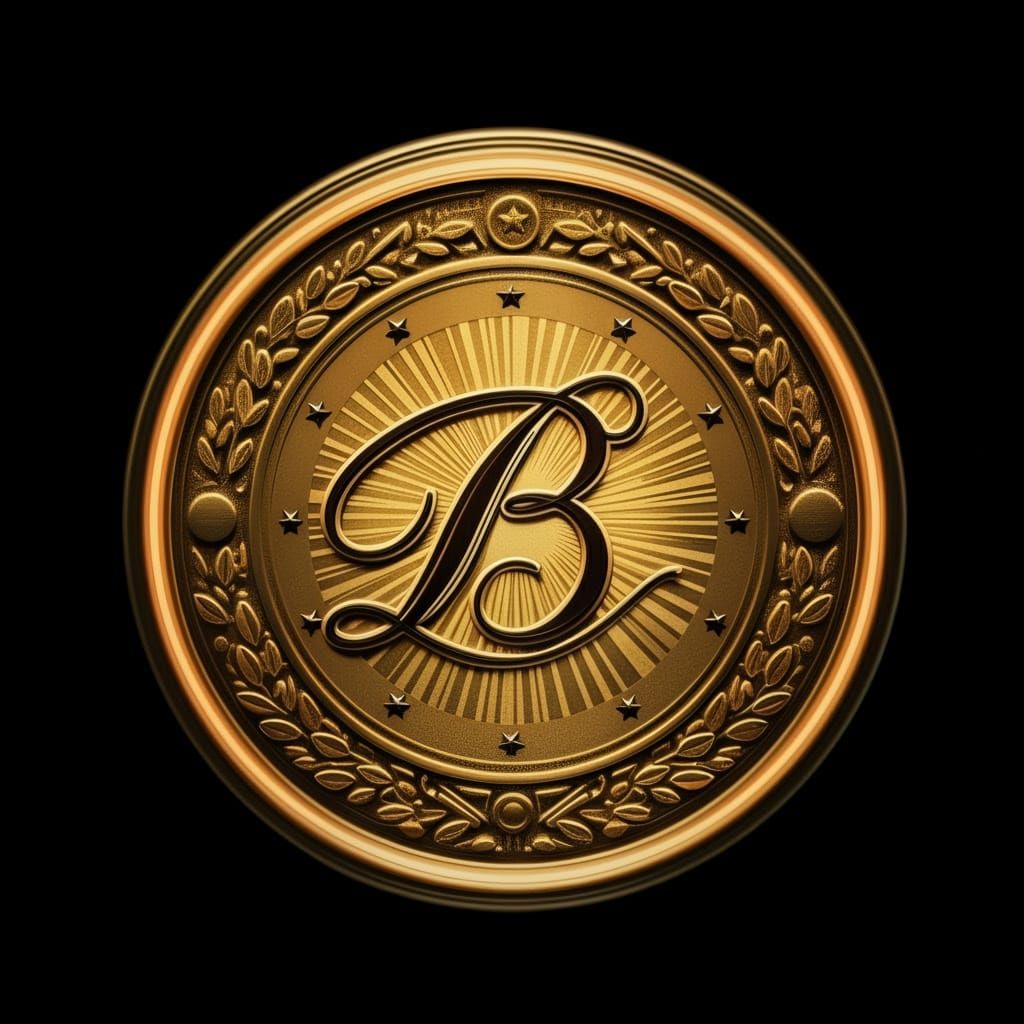 Bellagio Delfina: Gold Medallion Logo with Engraved Detail