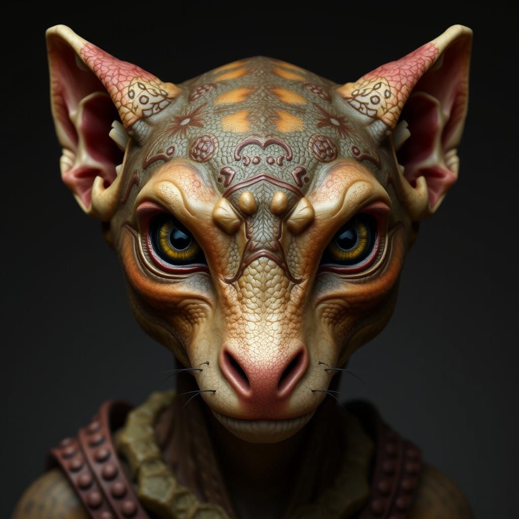 Portrait of a Female Kobold in Realistic Style