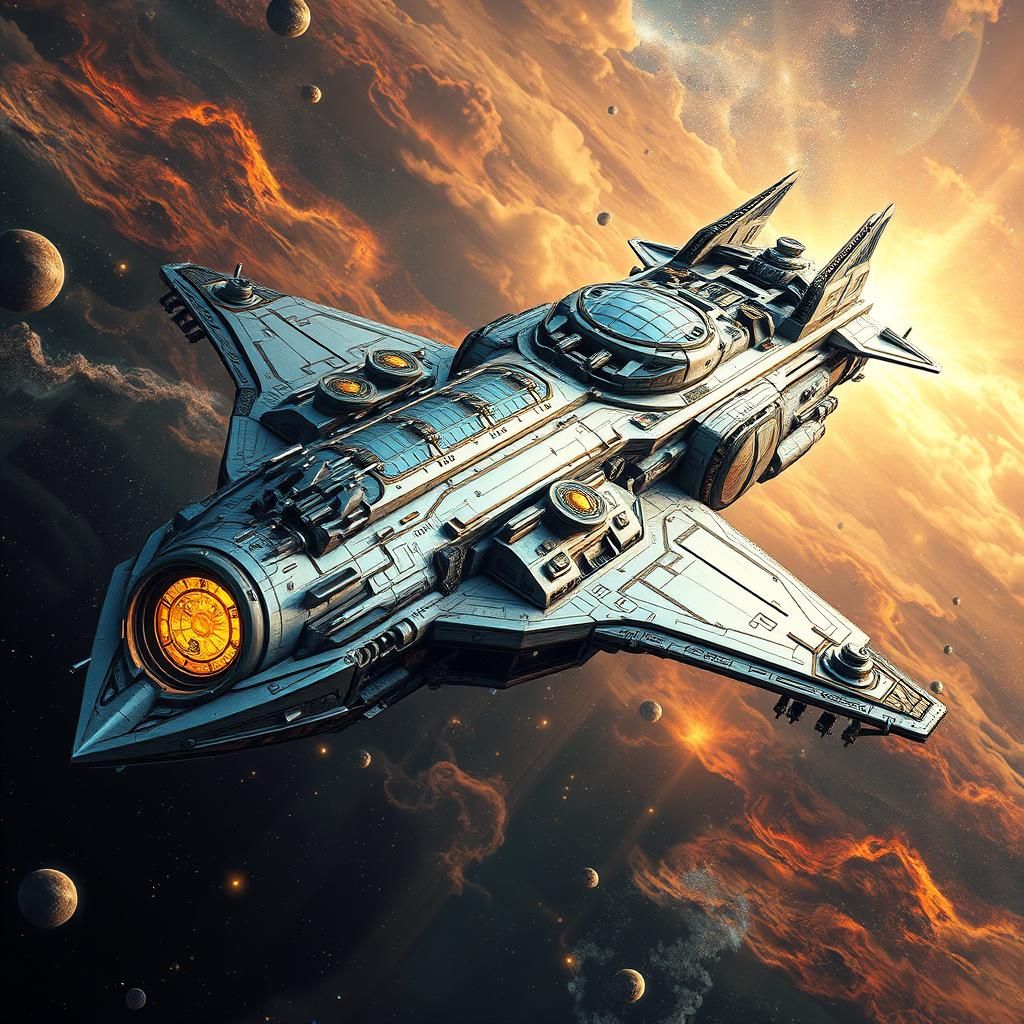 Grandiose Temporal Trawler in Cosmic Winds: A Digital Painti...