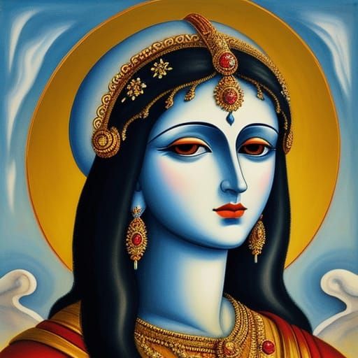 Divine Goddess Eyes in Tempera