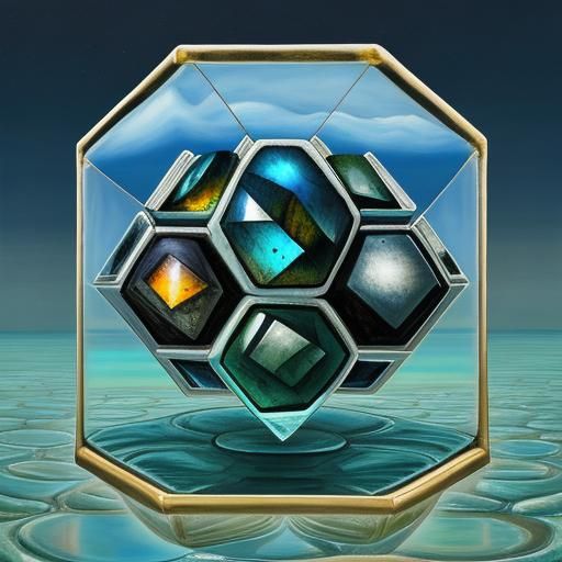 Surreal Geometric Shapes in Salvador Dali Style