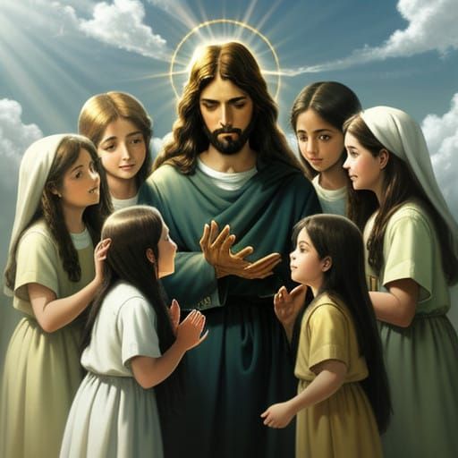 Jesus with Innocent Children in Heavenly Sunshine