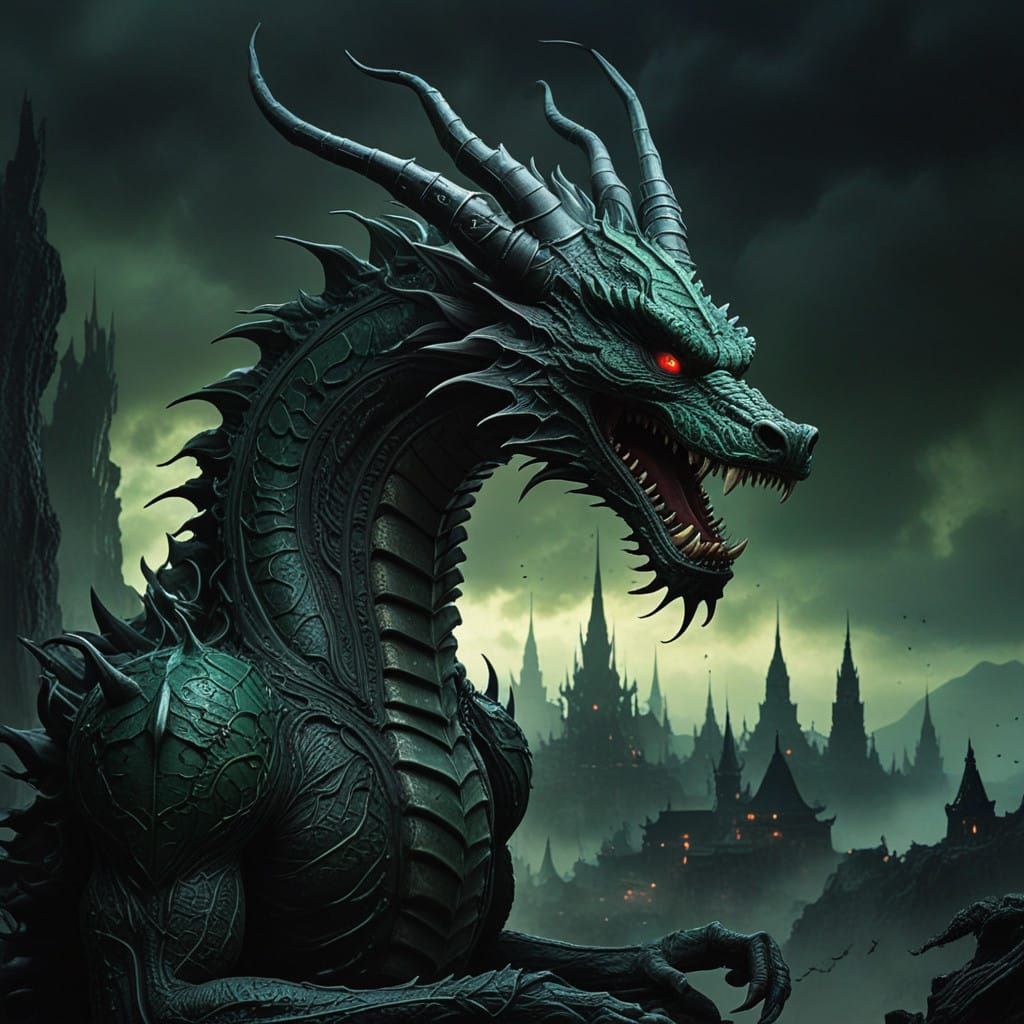 Gothic God Hand Angel Shenron Dominates Darkened Skies