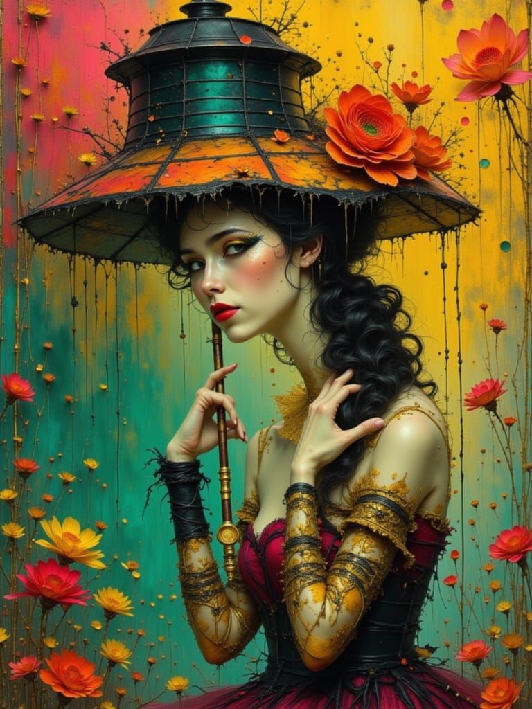 Lace-Trimmed Lady Watching Smoking Regulators