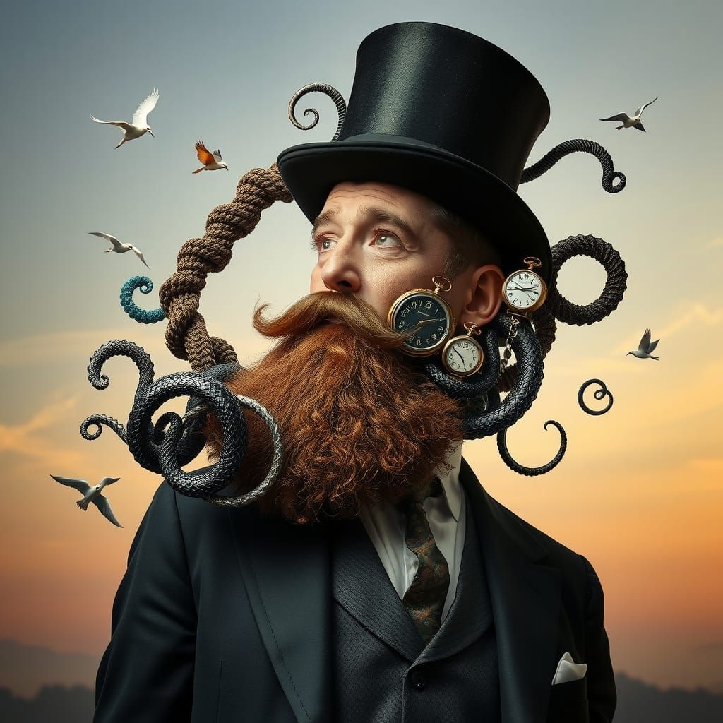 Surreal Beard: A Salvador Dalí-Inspired Dreamscape