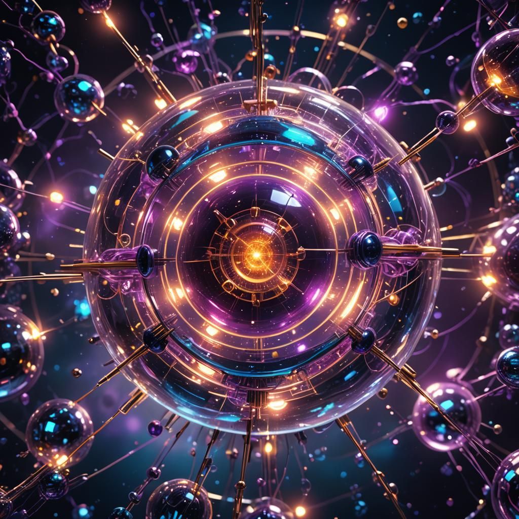 Glass Atom in a Dramatic Digital Painting