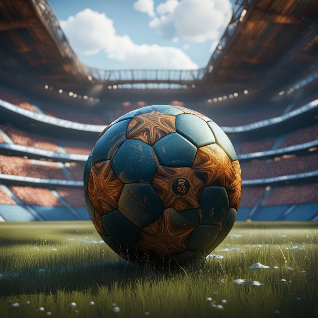 Detailed Soccer Scene in Fantasy Concept Art Style