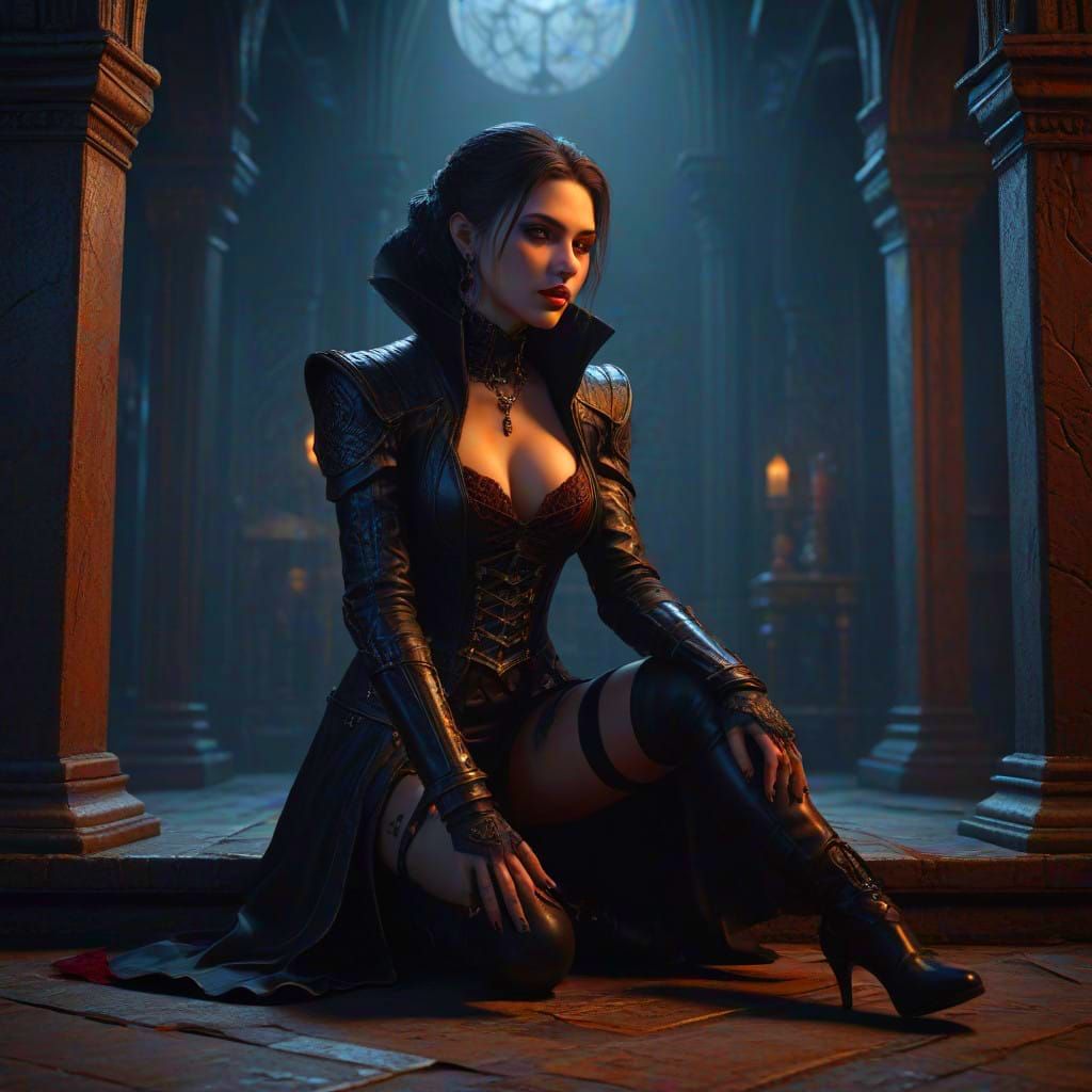 Ethereal Vampire Goddess in Dark Fantasy Realism