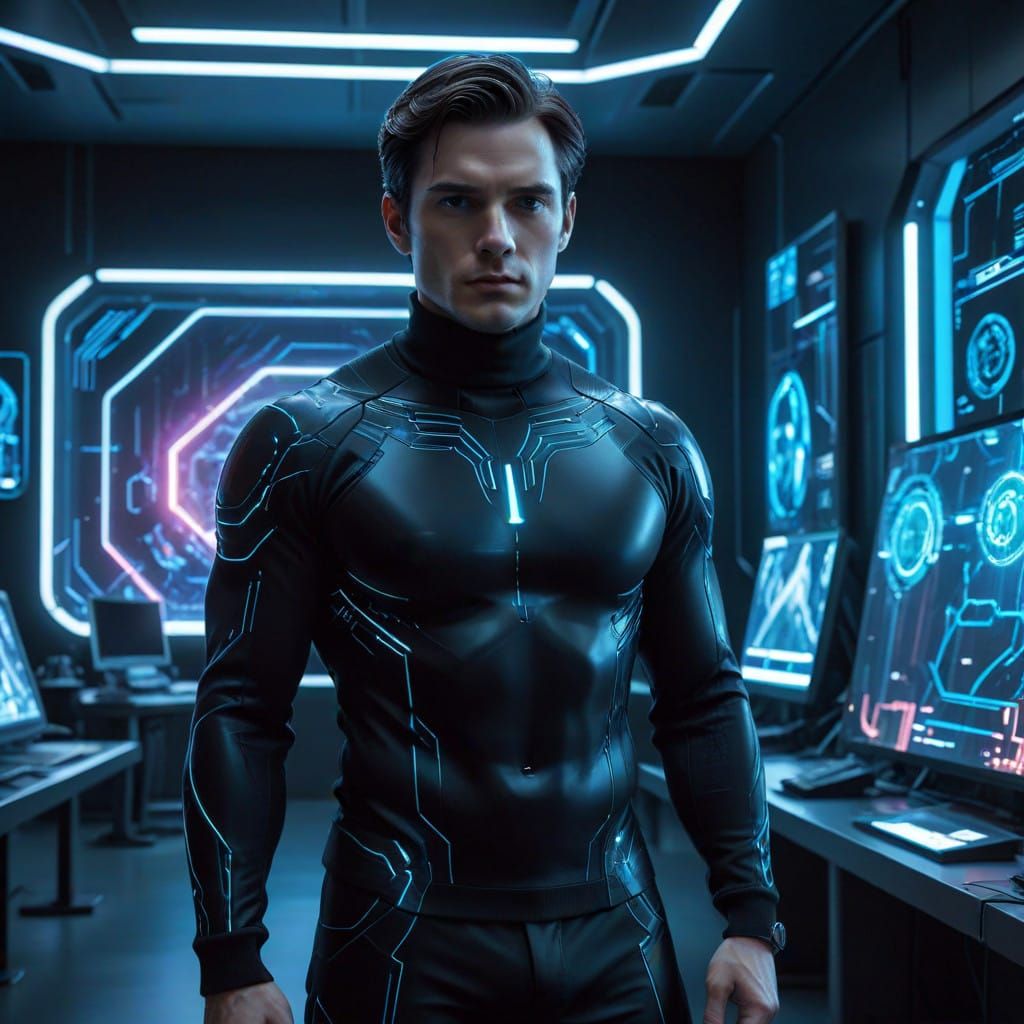 Intellectual Genius in Futuristic Lab Setting