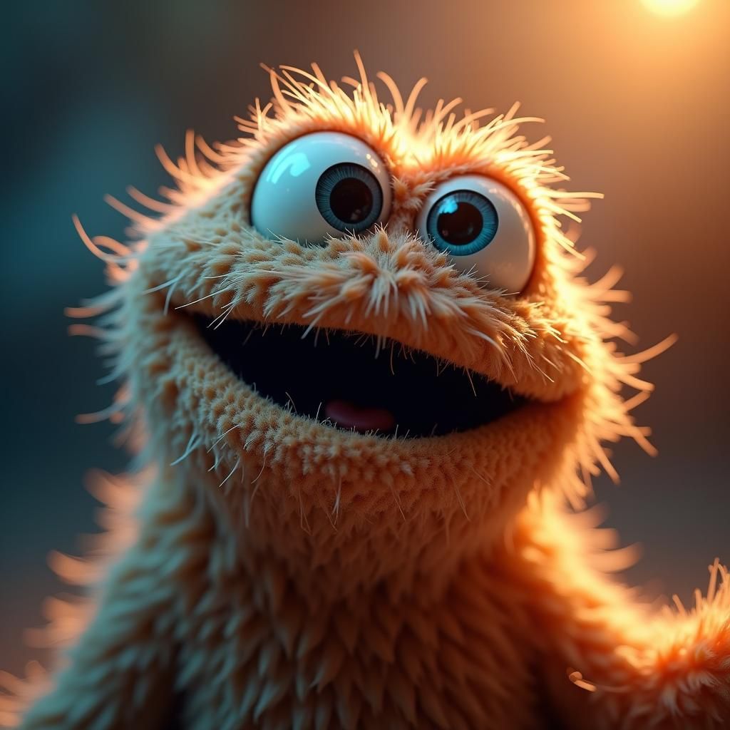 Hyperrealistic Cookie Monster in Vibrant Concept Art Style