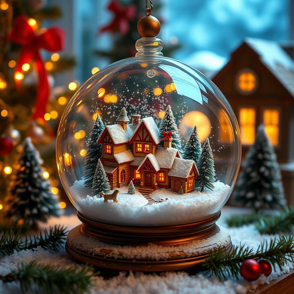 Whimsical Holiday Wonderland in a Miniature Snow Globe