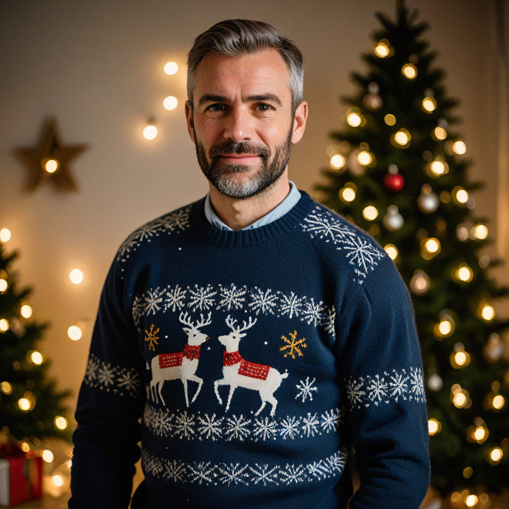 Christmas jumper portrait