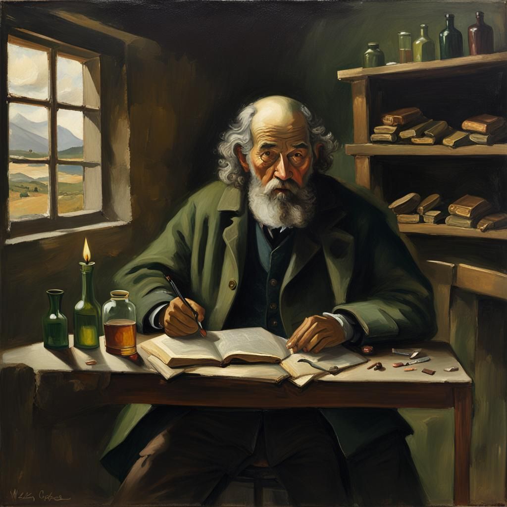 Elderly Man Portrait in Velázquez Style