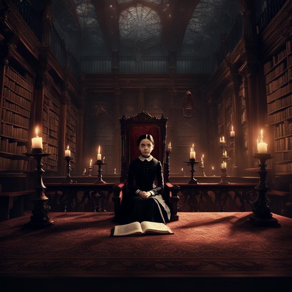 Wednesday Addams: Epic Cinematic Digital Portrait