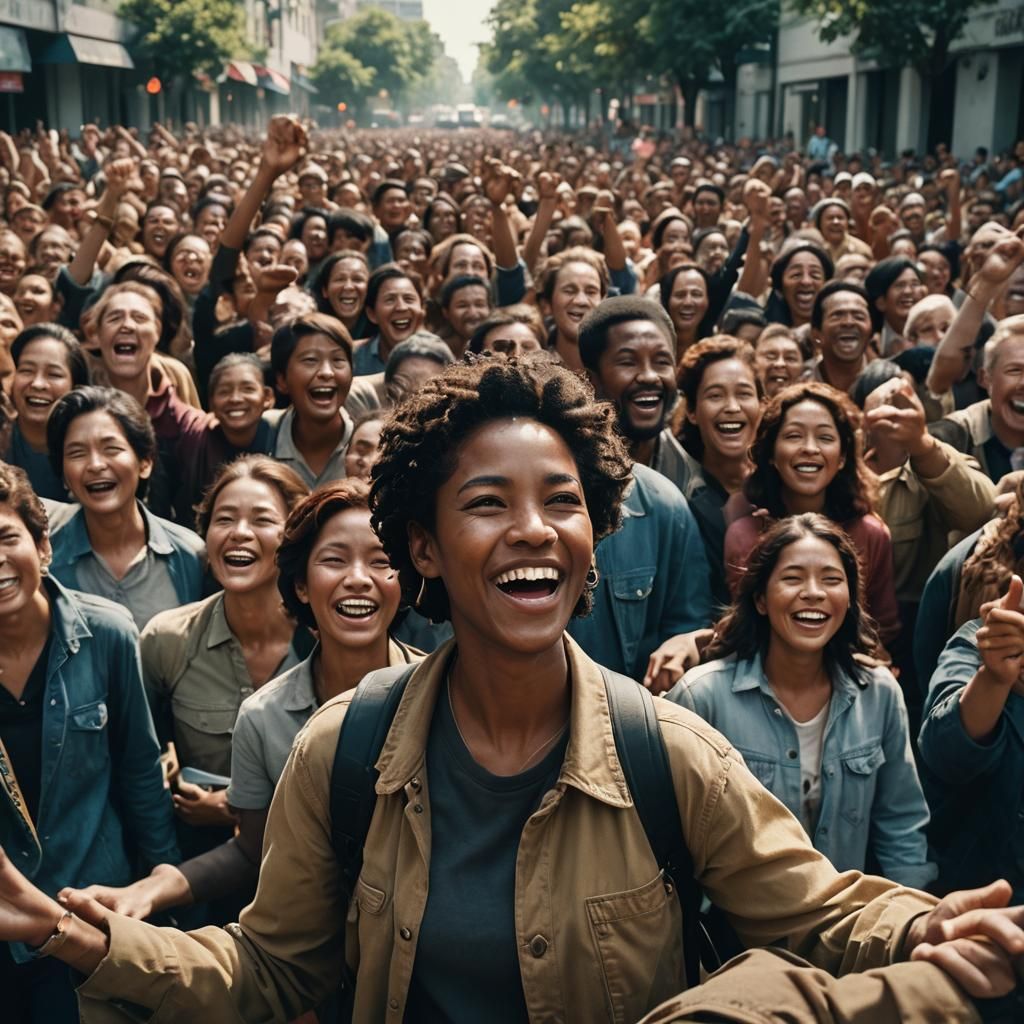 Diverse People Celebrate Universal Human Rights