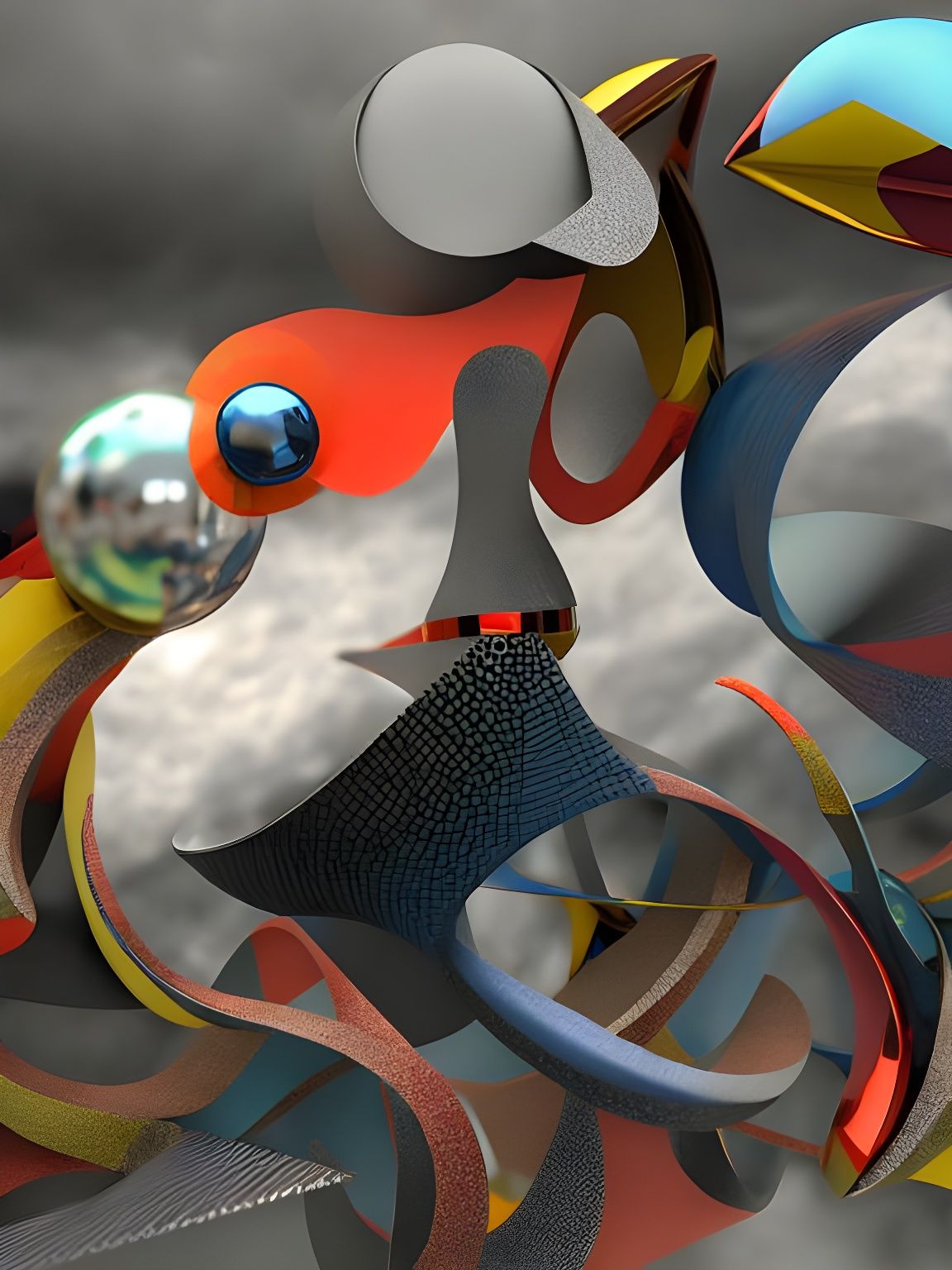 Abstract Angular Composition with Blended Colors