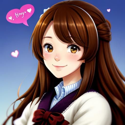 Cute Magical Girl with Brown Hair