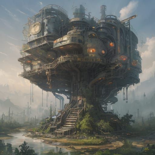 Industrial mechanical treehouse