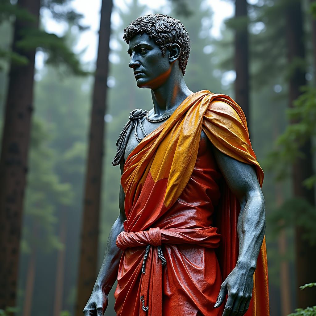 Roman statue of Germanicus. made out of glass and wood. Trip...