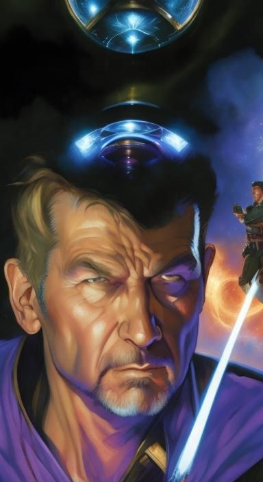 Epic Space Opera Cover Art in Struzan Style