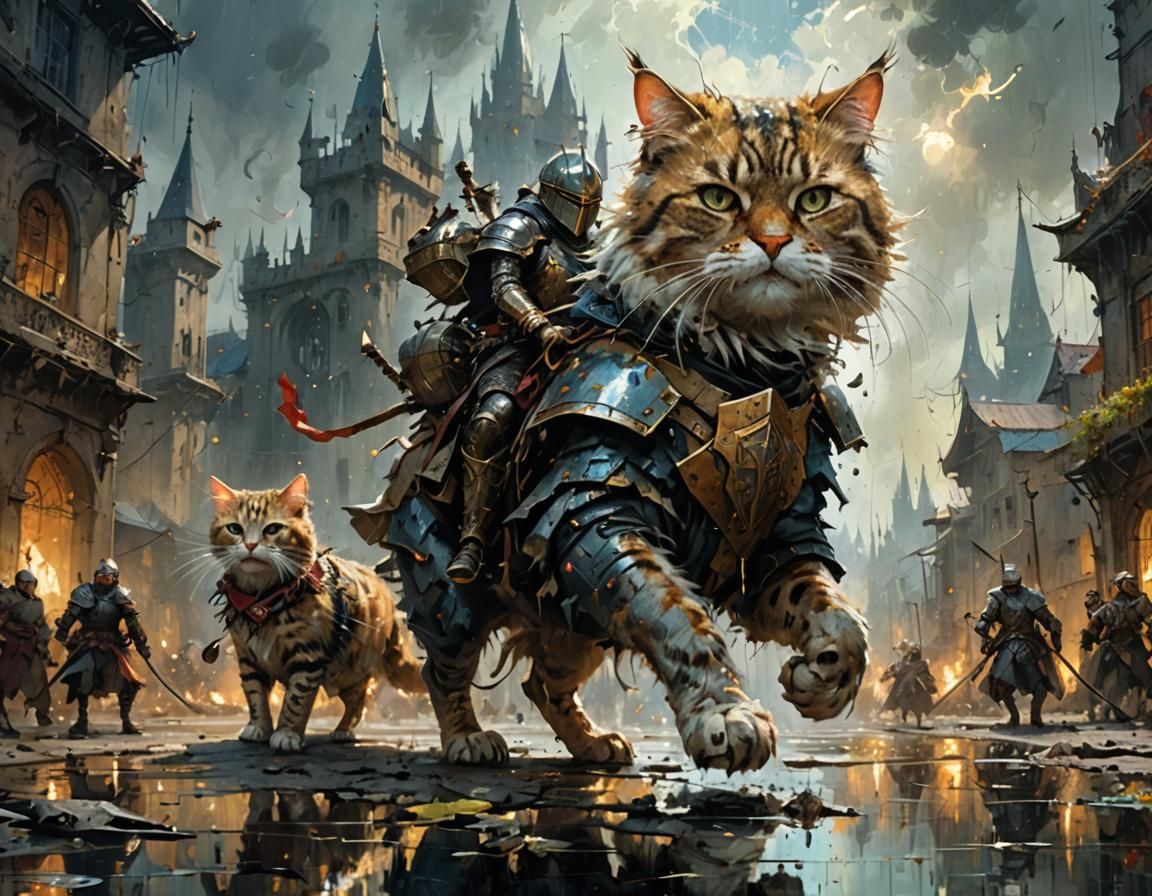 Mouse Knight on Fluffy Cat Battle Mount