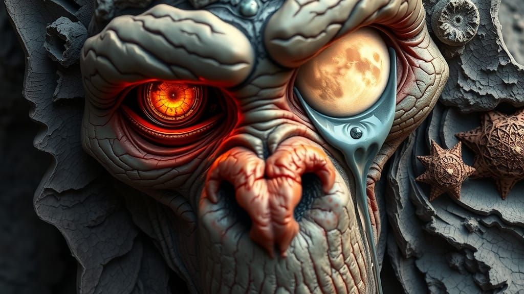 Hyper-Realistic Zombie Monkey Monster Clown Portrait in Cosm...