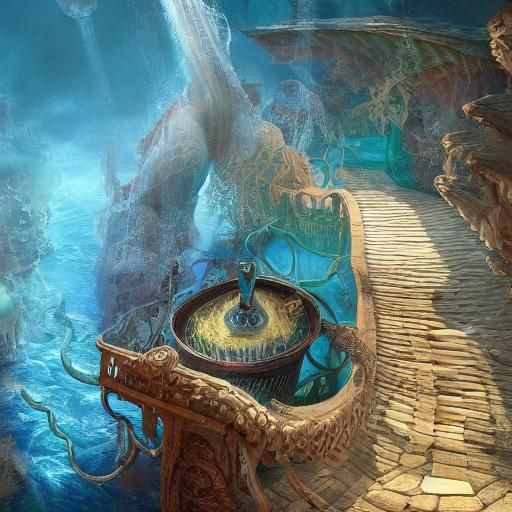 Fantastical Underwater Scene in Detailed Digital Painting