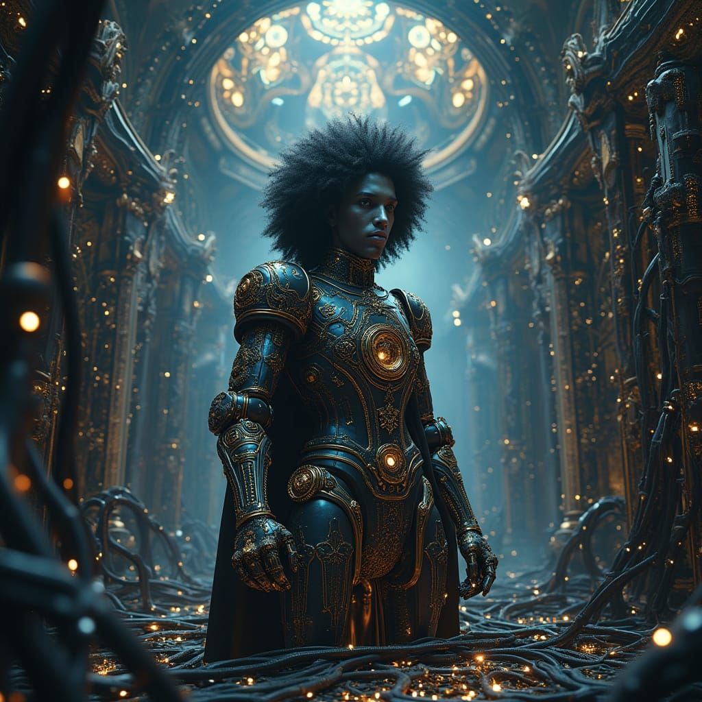 Louis XIV as Robot in Baroque Supercomputer