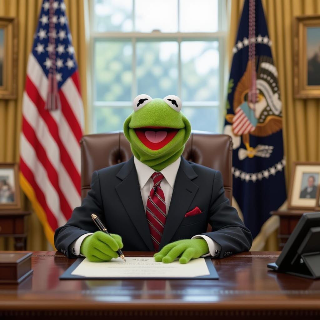 Kermit the Frog as President, Patriotic Realism Style