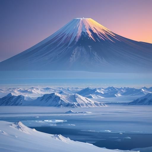 Antarctic Research Station Under Aurora in Watercolor Style