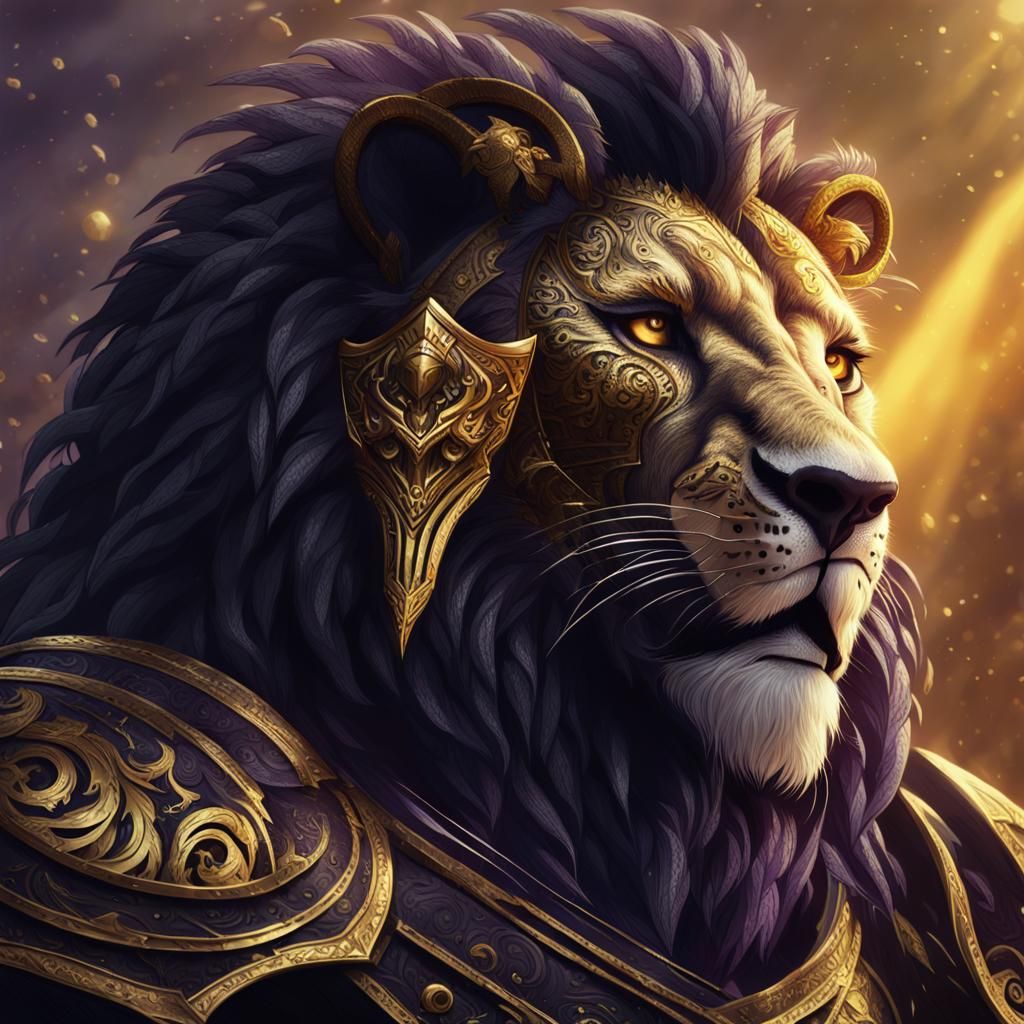 Leonin Warrior Portrait in Dark Fantasy Style