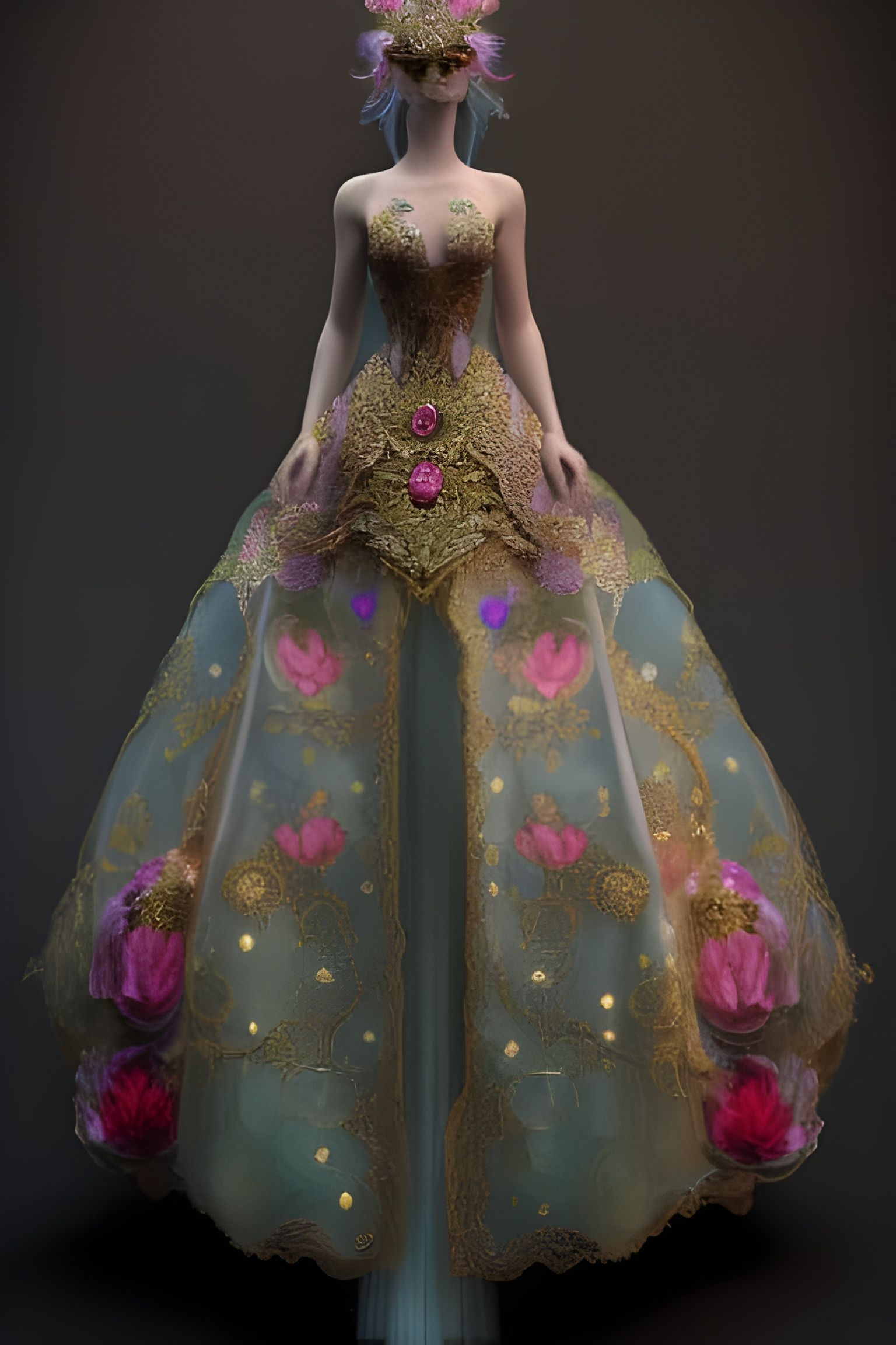 Ethereal Fantasy Dress with Ornate Details