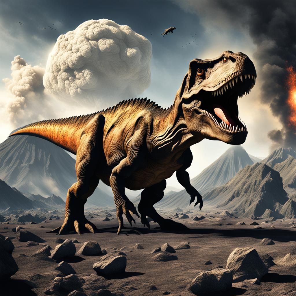 T-Rex Demise: Asteroid Impact Near Volcano