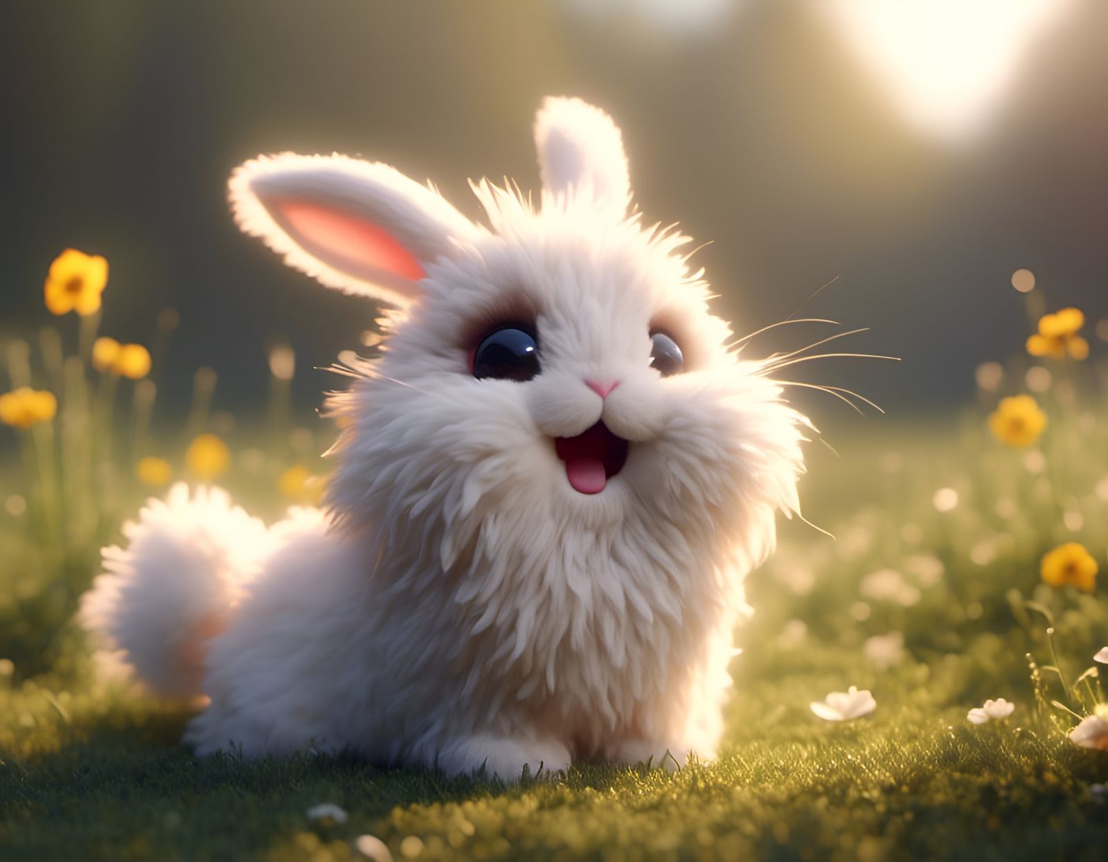 Adorable Fluffy Bunny on a Sunny Day