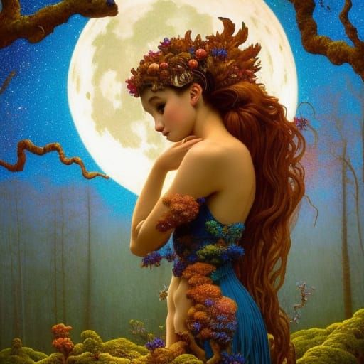 Ariana Grande as Ethereal Wood-Sprite in Fantasy Landscape