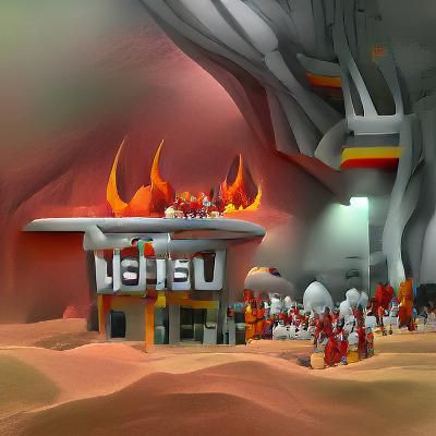 Infernal Rest Stop: A Hellish Vista