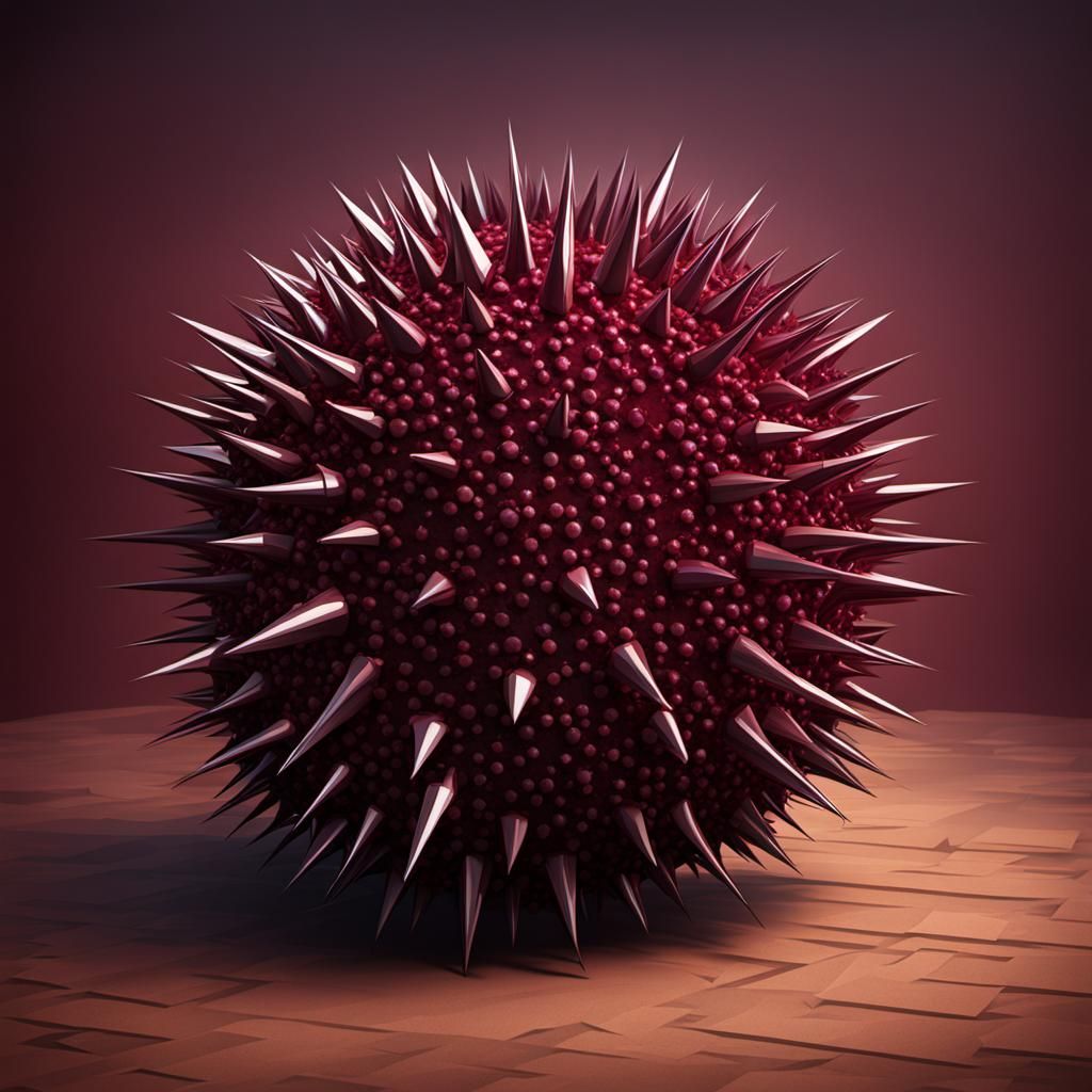 Spiked Living Ball in Garnet Art Style