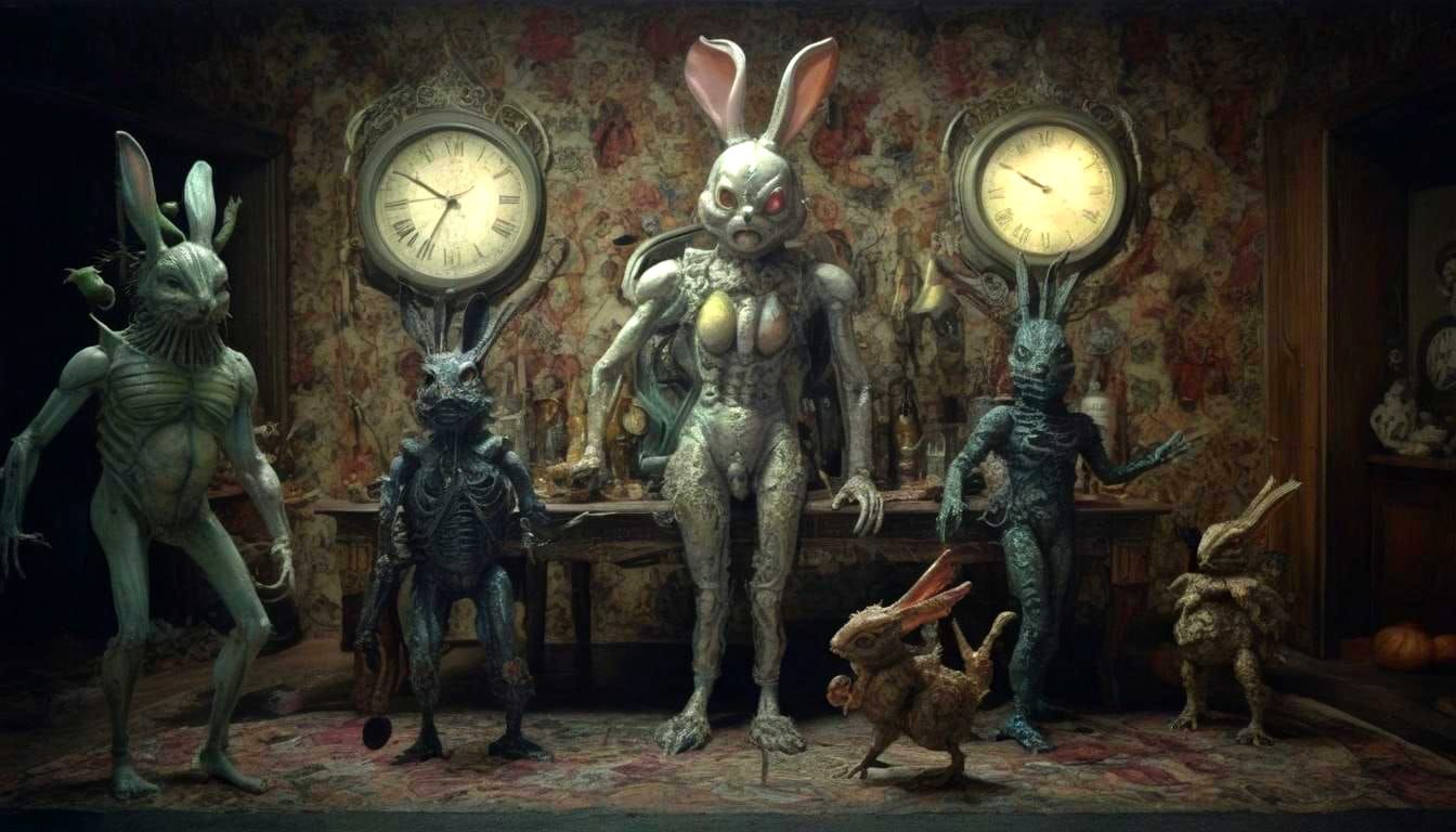 Surreal Cryptid Taxidermy Museum in Art Nouveau Style