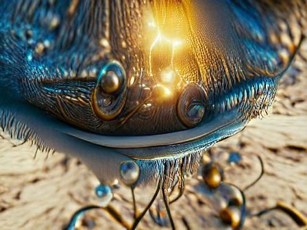 A close up view of a magical object containing an unknown creature