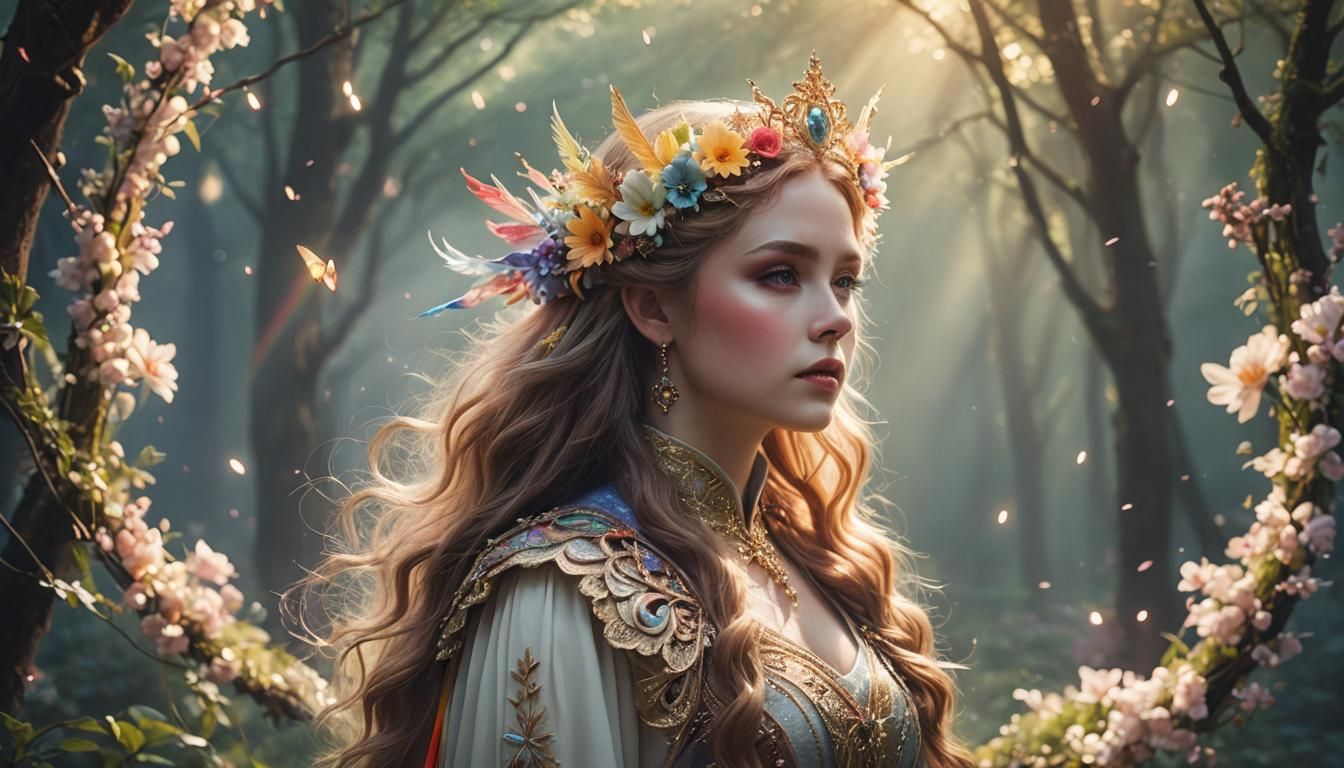 Ethereal Fantasy: Sunshine and Rainbows Portrait