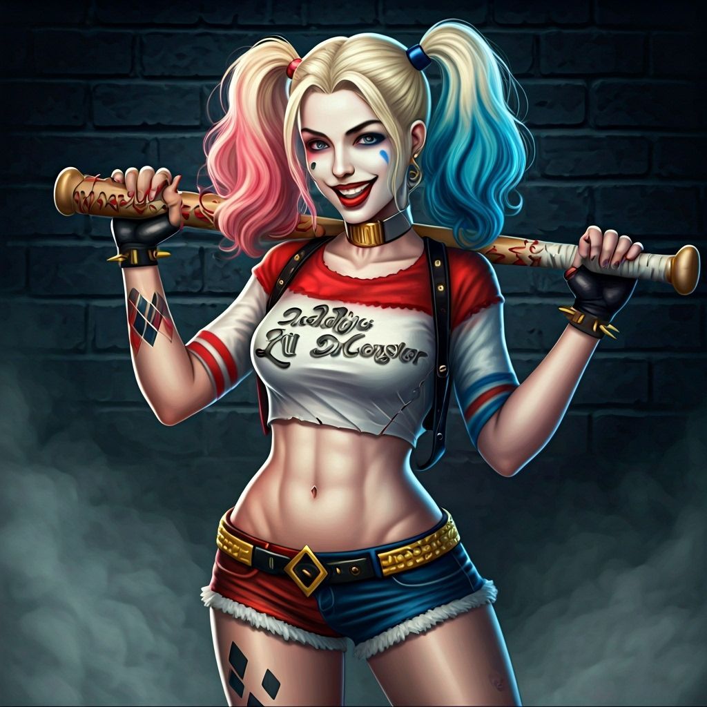 Harley Quinn Thumbs Up in Comic Book Style