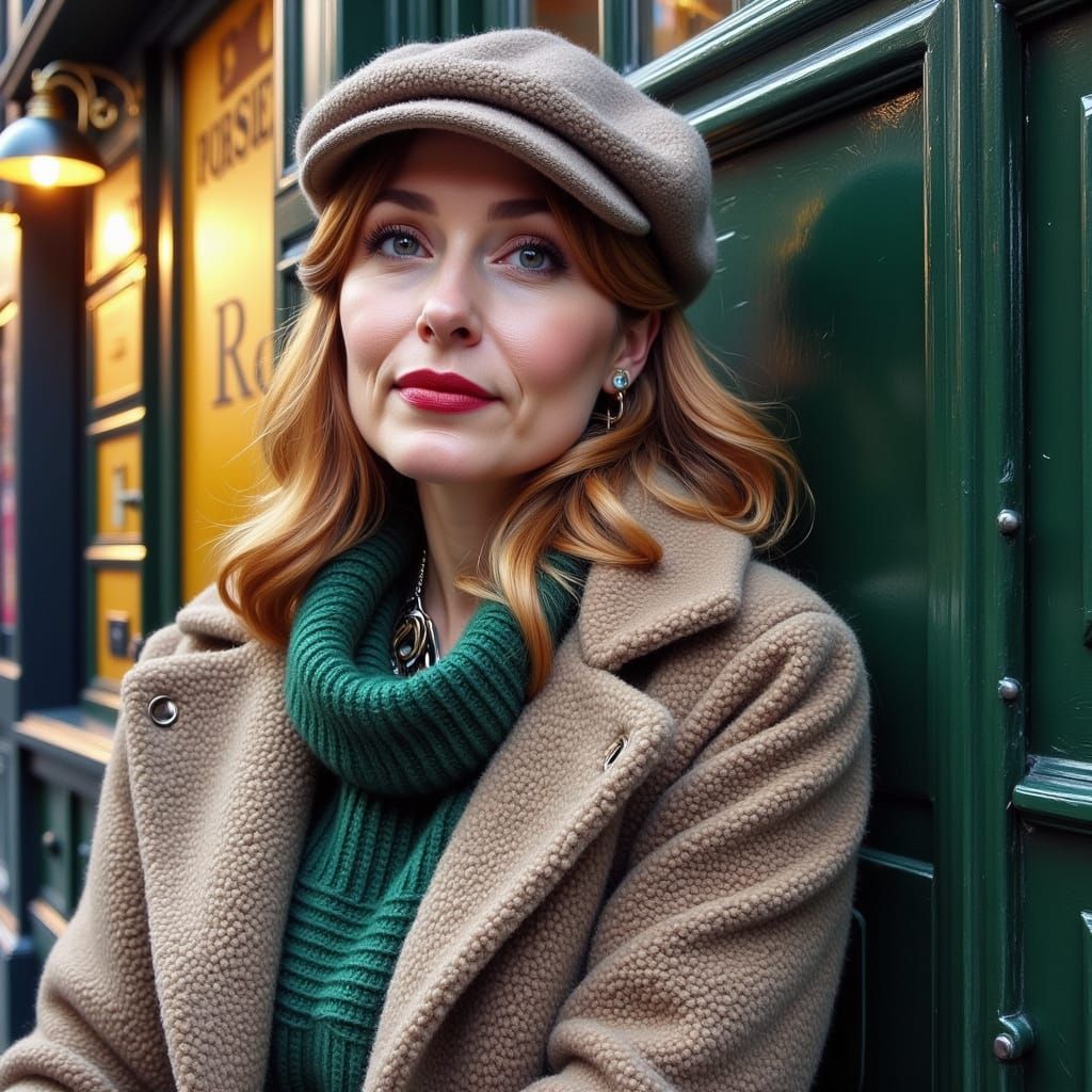 Irish Women Gather Outside a Cozy Pub