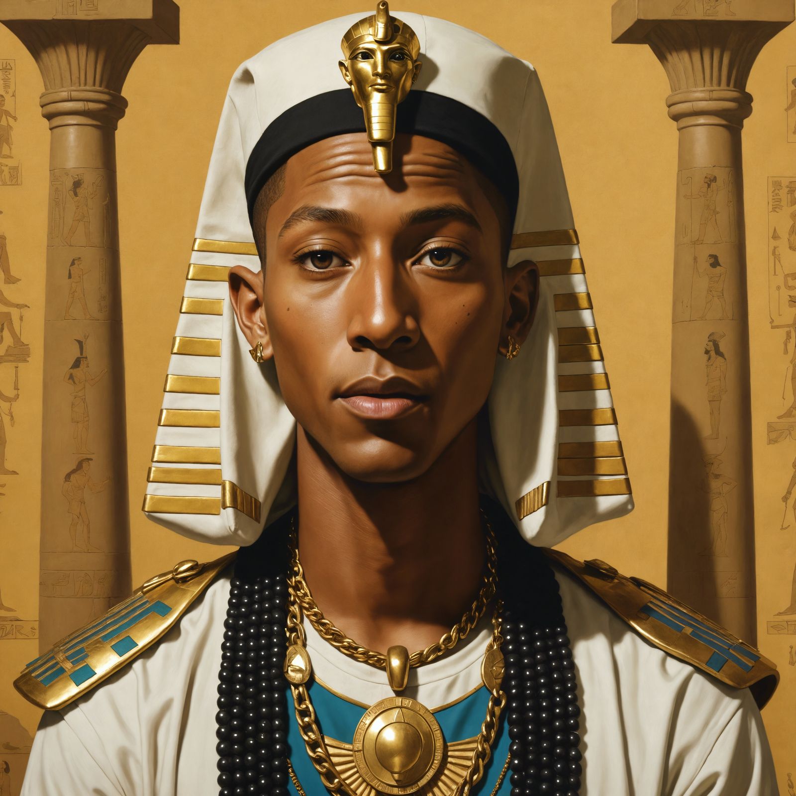 Pharrell Williams as Pharaoh in Pin-Up Art